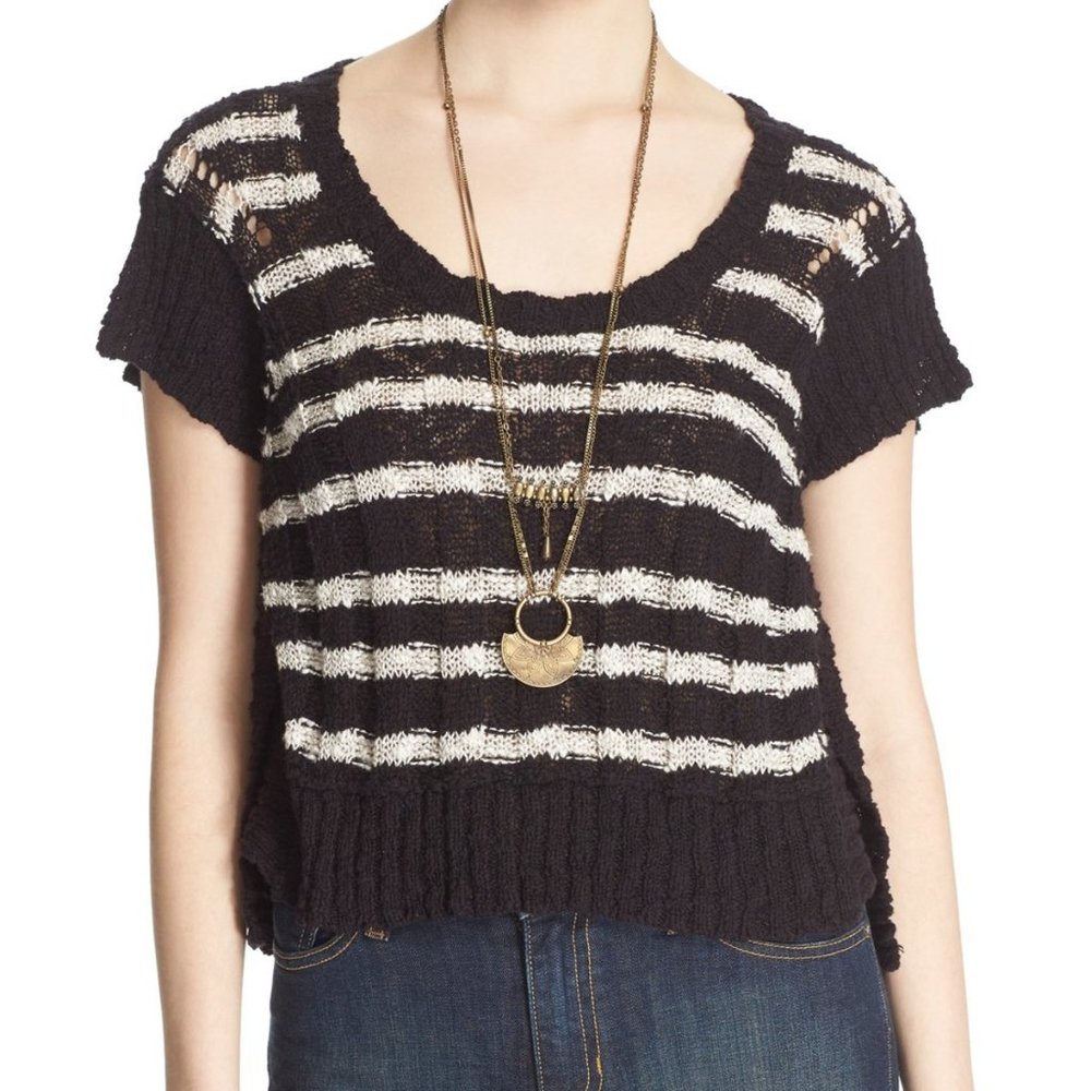 NWT Free People Wide Ribbed striped sweater top